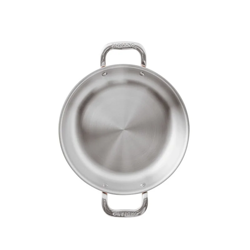 Paderno Series 15600 3-Ply Copper French Omelet Pan - 1 3/8 qts - D: 7 7/8" H: 1 3/4"