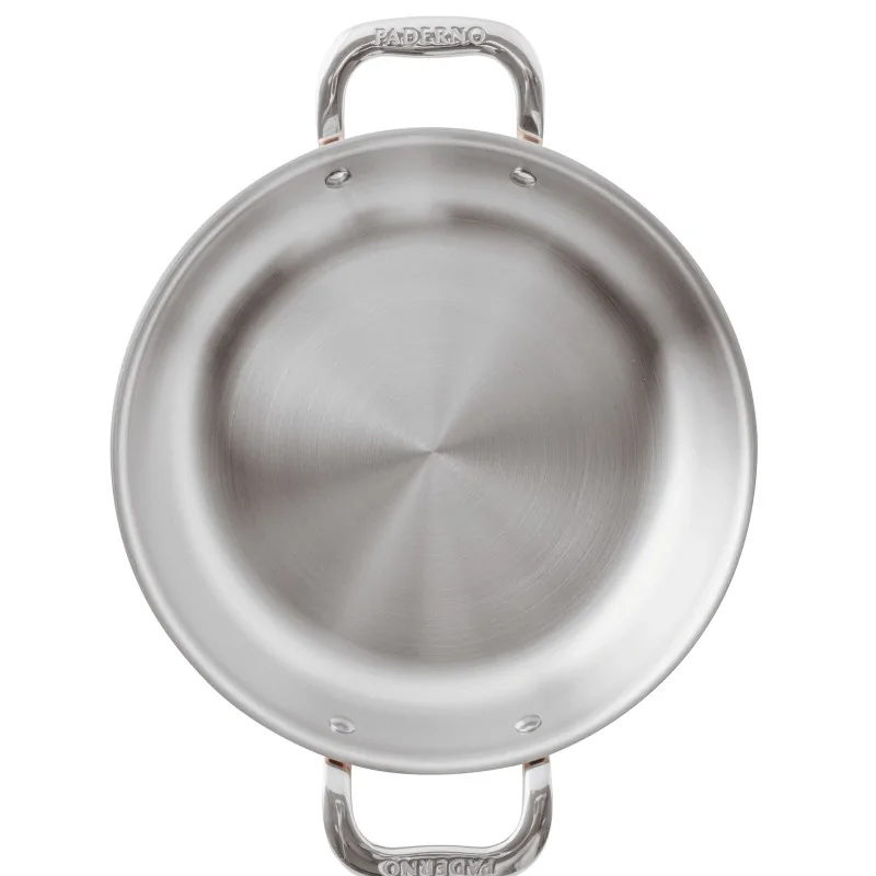 Paderno Series 15600 3-Ply Copper French Omelet Pan - 3 5/8 qts - D: 11" H: 2 1/8"