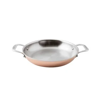 Paderno Series 15600 3-Ply Copper French Omelet Pan - 5 1/8 qts - D: 12 5/8" H: 2 3/8"