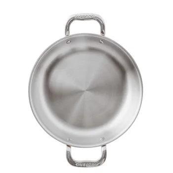 Paderno Series 15600 3-Ply Copper French Omelet Pan - 5 1/8 qts - D: 12 5/8" H: 2 3/8"