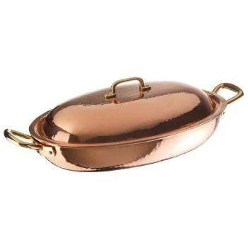 Paderno Series 15400 Oval Pan Copper - 15 1/8" x 10 1/2" x 5 1/2"