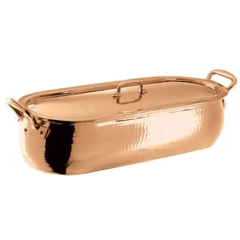 Paderno Series 15400 Copper/Tin Fish Poacher - 19 1/2" x 7 1/8" x 6 1/8"