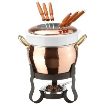 Paderno Series 15400 Copper/Tin Fondue Set Copper - H: 10 1/2"