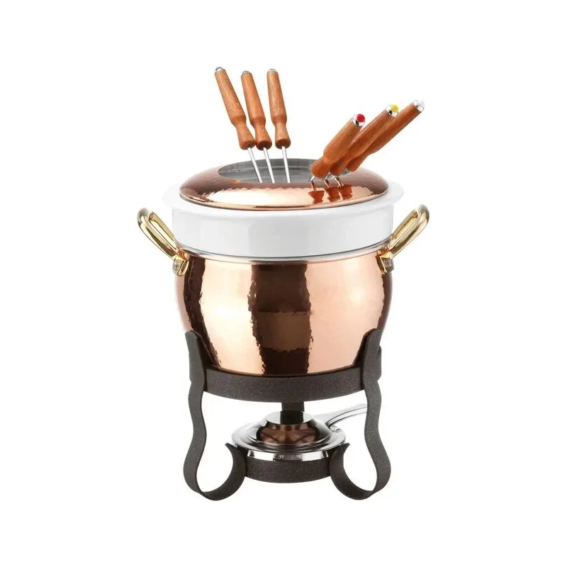 Paderno Series 15400 Copper/Tin Fondue Set Copper - H: 10 1/2"