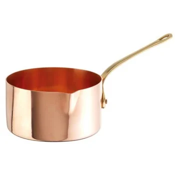 Paderno Series 15400 Sugar Saucepan Copper - 1 3/4 qts - D: 6 3/8" H: 3 5/8"