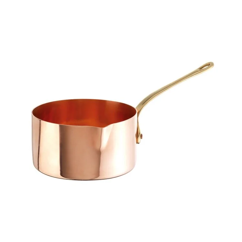 Paderno Series 15400 Sugar Saucepan Copper - 1 3/4 qts - D: 6 3/8" H: 3 5/8"