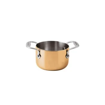 Paderno 3-Ply Series 15600 Copper Mini Saucepot 2 Handles - 17 oz - D: 3 7/8" H: 2 1/2"