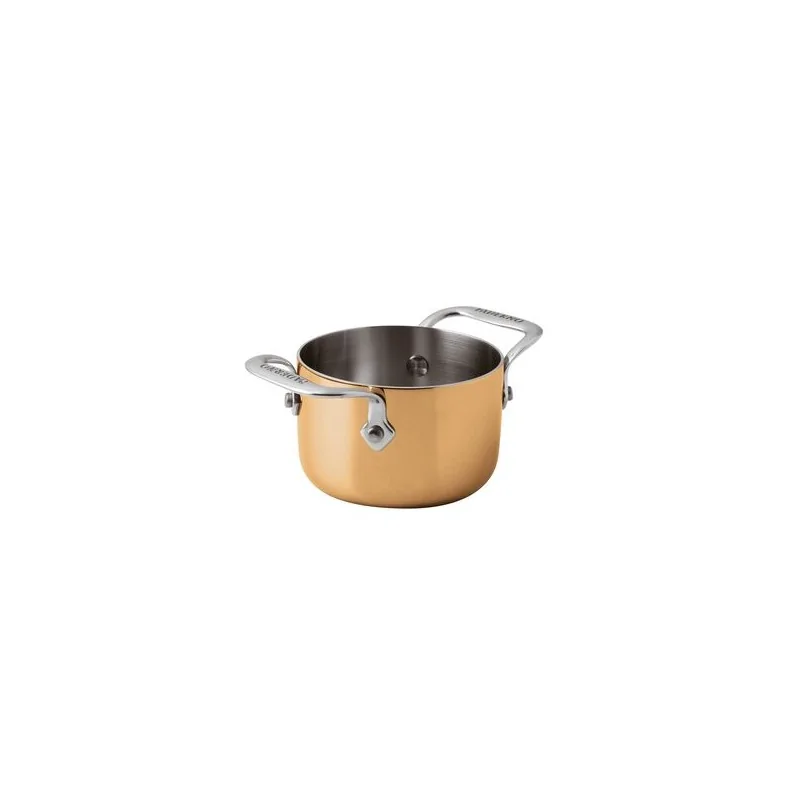Paderno 3-Ply Series 15600 Copper Mini Saucepot 2 Handles - 17 oz - D: 3 7/8" H: 2 1/2"