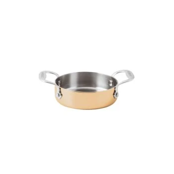 Paderno 3-Ply Series 15600 Copper Mini Omelet Pan - 11 3/4 oz - D: 4 3/4" H: 1 1/8"