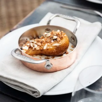 Paderno 3-Ply Series 15600 Copper Mini Omelet Pan - 11 3/4 oz - D: 4 3/4" H: 1 1/8"