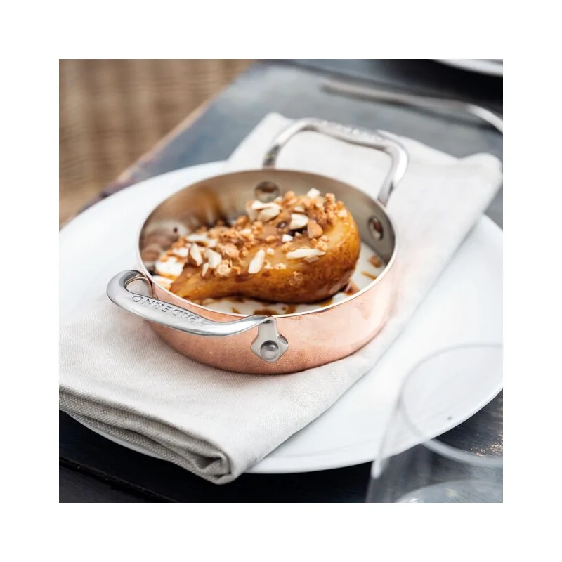 Paderno 3-Ply Series 15600 Copper Mini Omelet Pan - 11 3/4 oz - D: 4 3/4" H: 1 1/8"