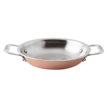 Paderno 3-Ply Series 15600 Copper Mini Gratin - 17 oz - D: 6 1/4" H: 1 3/8"