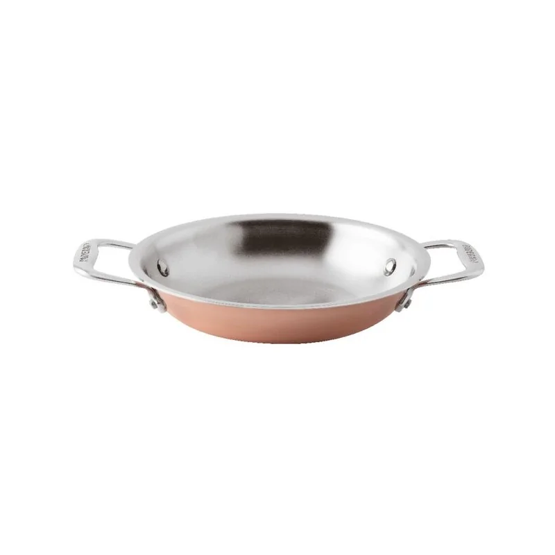 Paderno 3-Ply Series 15600 Copper Mini Gratin - 17 oz - D: 6 1/4" H: 1 3/8"