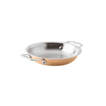 Paderno 3-Ply Series 15600 Copper Mini Gratin - 17 oz - D: 6 1/4" H: 1 3/8"