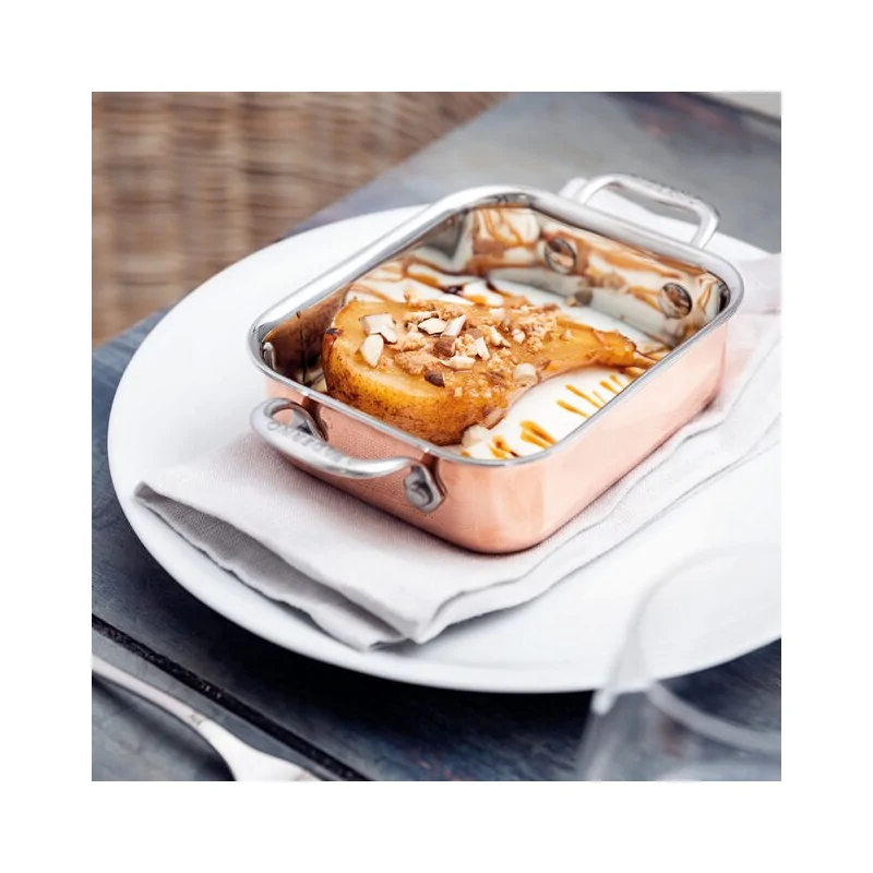 Paderno 3-Ply Series 15600 Copper Mini Rectangular Baker - 3 7/8" x 4 3/4" x 1 5/8"