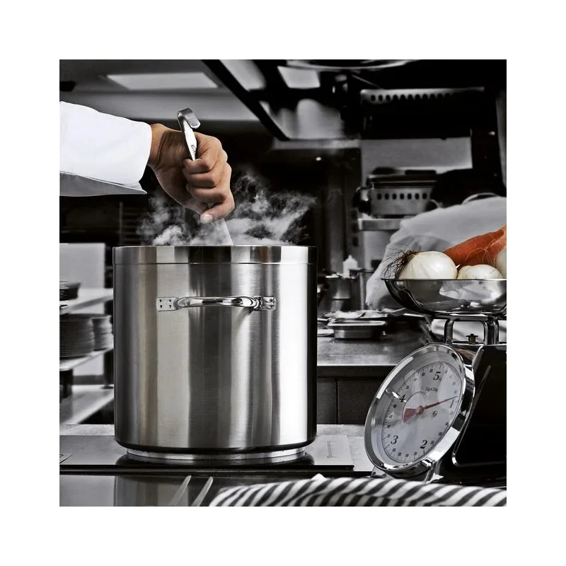 Paderno Grand Gourmet Stainless Steel Stock Pot - 3 3/8 qts - D: 6 1/4" H: 6 1/4"