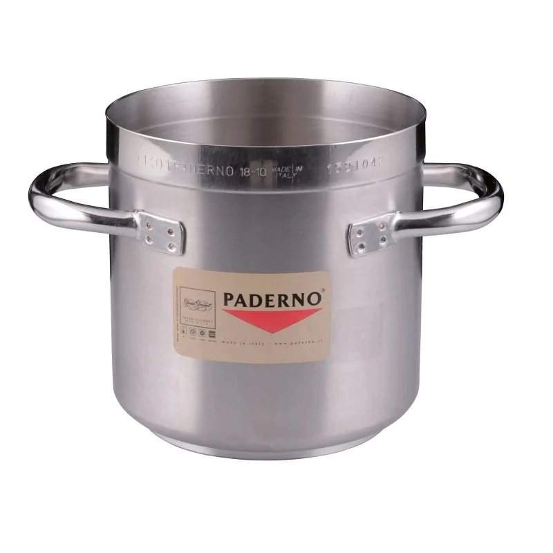 Paderno Grand Gourmet Stainless Steel Stock Pot - 38 qts - D: 14 1/8" H: 14 1/8"