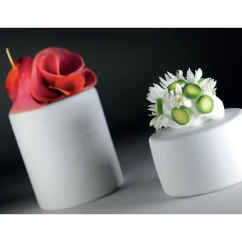Handcrafted Fine Porcelain Cylinder Gourmet High 6 cm - Height 6 cm - Set of 12