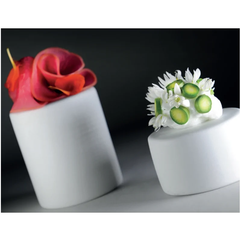 Handcrafted Fine Porcelain Cylinder Gourmet High 6 cm - Height 6 cm - Set of 12 Handcrafted Fine Porcelain Cylinder Gourmet High 6 cm - Height 6 cm - Set of 12