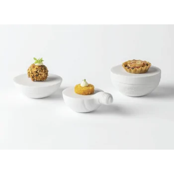 Handcrafted Fine Porcelain Gourmet Podium 10 x 5 cmH - Set of 4