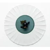 Handcrafted Fine Porcelain Flat Plate With Internal Ray 30 cm - Int. 12.5 cm - Set of 4