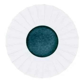 Handcrafted Fine Porcelain Flat Plate With Internal Ray 30 cm - Int. 12.5 cm - Set of 4