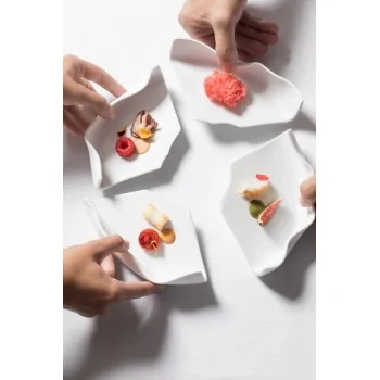 Handcrafted Fine Porcelain Mini Plate 11 x 15 x 4.5 cm - Set of 6