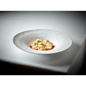 Handcrafted Fine Porcelain Deep Plate Gourmet 28 cm - Height 4.5 cm - Set of 4
