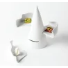 Handcrafted Fine Porcelain Cone With 3 Slots 23.5 x 12 cm - Set of 2