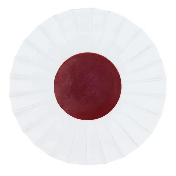 Handcrafted Fine Porcelain Flat Plate With Internal Ray 30 cm - Int. 12.5 cm - Set of 4