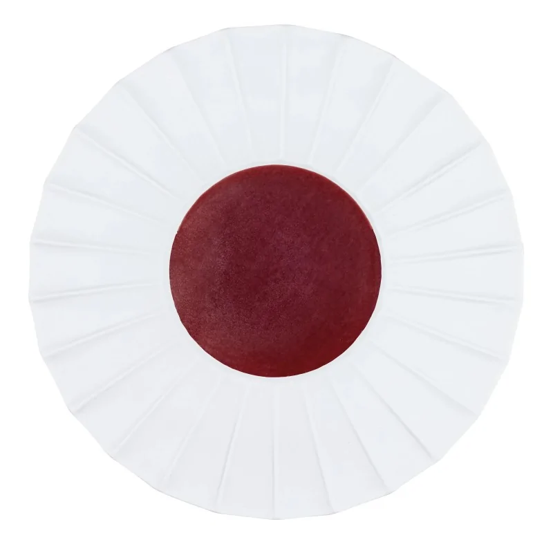 Handcrafted Fine Porcelain Flat Plate With Internal Ray 30 cm - Int. 12.5 cm - Set of 4 Handcrafted Fine Porcelain Flat Plate With Internal Ray 30 cm - Int. 12.5 cm - Set of 4