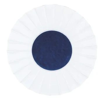 Handcrafted Fine Porcelain Flat Plate With Internal Ray 30 cm - Int. 12.5 cm - Set of 4