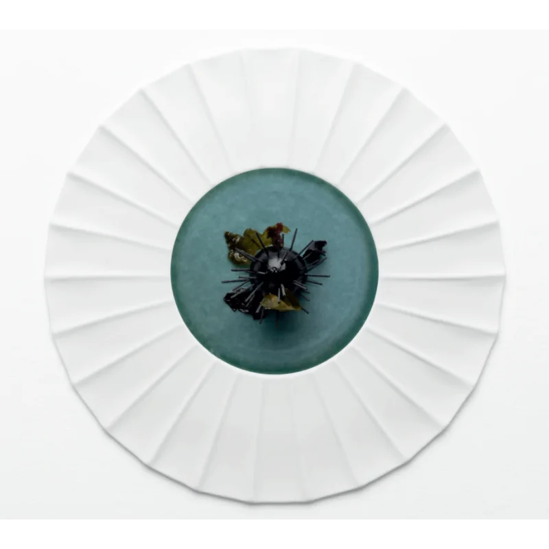 Handcrafted Fine Porcelain Flat Plate With Internal Ray 30 cm - Int. 12.5 cm - Set of 4 Handcrafted Fine Porcelain Flat Plate With Internal Ray 30 cm - Int. 12.5 cm - Set of 4