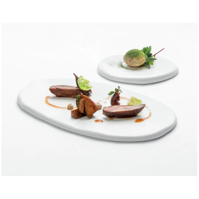 Handcrafted Fine Porcelain Gourmet Stone 17 x 13 cm - Set of 8