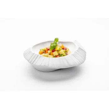 Handcrafted Fine Porcelain Gourmet Plate Origami 20 x 19 x 6 cm - Set of 4