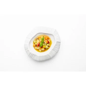 Handcrafted Fine Porcelain Gourmet Plate Origami 20 x 19 x 6 cm - Set of 4