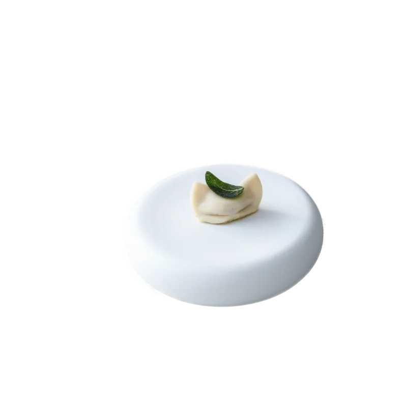 Handcrafted Fine Porcelain Gourmet High Piece 8 cm - Height 3 cm - Set of 8
