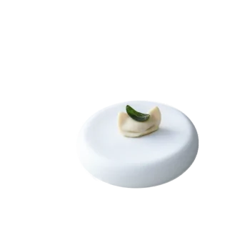 Handcrafted Fine Porcelain Gourmet Low Piece 8 cm - Height 2 cm - Set of 16