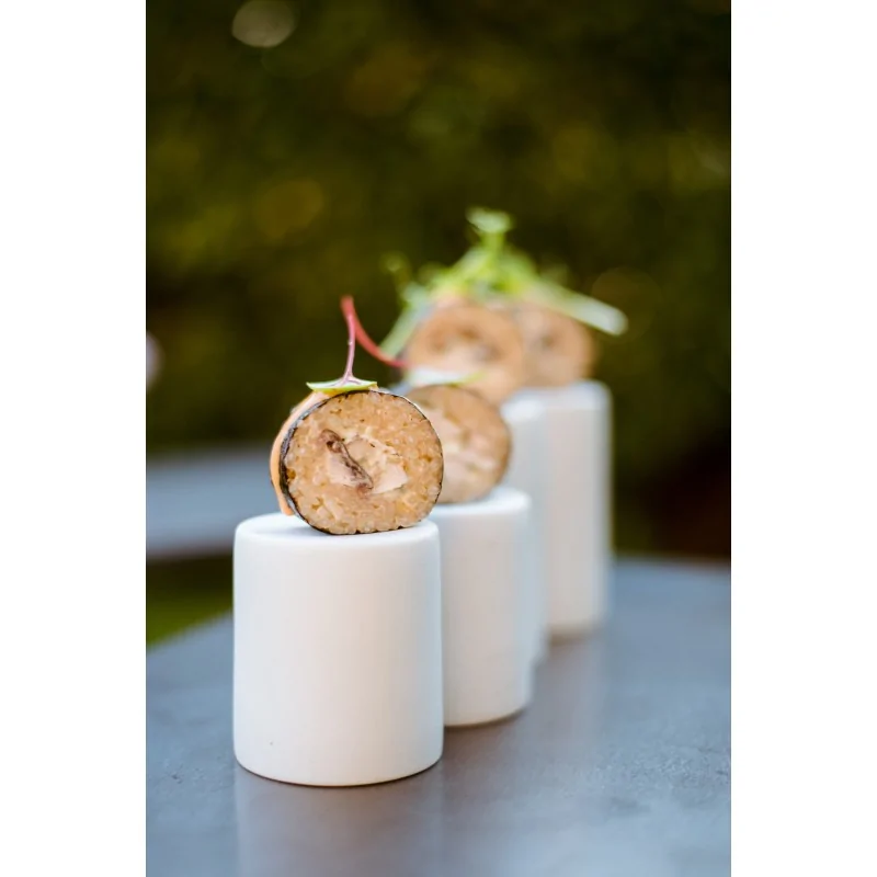 Handcrafted Fine Porcelain Cylinder Gourmet Medium 6 cm - Height 7 cm - Set of 16 Handcrafted Fine Porcelain Cylinder Gourmet Medium 6 cm - Height 7 cm - Set of 16