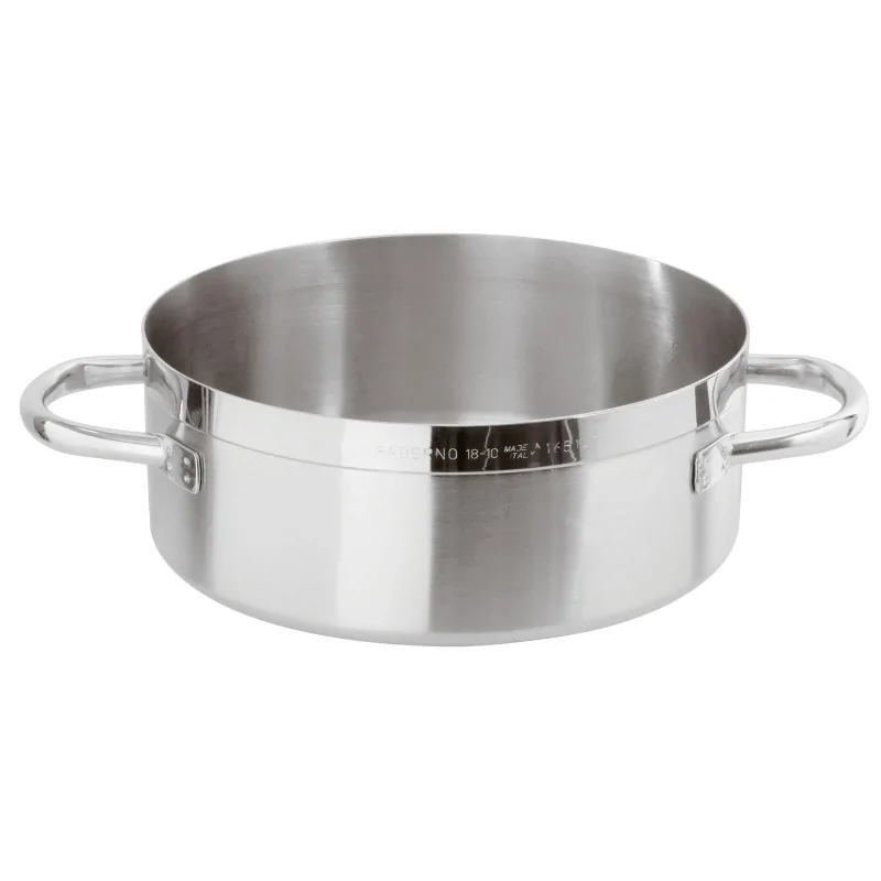Paderno Grand Gourmet Stainless Steel Rondeau - 28 1/2 qts - D: 17 3/4" H: 6 5/8"