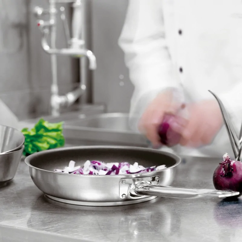 Paderno Grand Gourmet Stainless Steel Frying Pan Non-Stick - D: 12 1/2" H: 2 3/8"