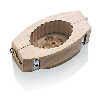 Wood Fluted Butter Mould Oval - 2 7/8 oz - 4 3/4" x 2 1/2" x 1 5/8"