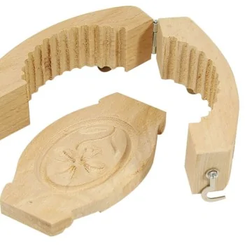 Wood Fluted Butter Mould Oval - 2 7/8 oz - 4 3/4" x 2 1/2" x 1 5/8"