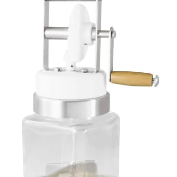 Glass Butter Churn - 1 2/3 qts - 4 1/2" x 4 1/2" x 15 ¾”