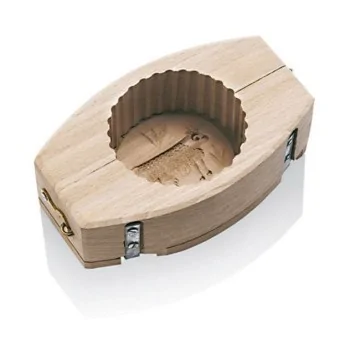 Wood Fluted Butter Mould Round - 4 1/2 oz - 6 1/4" x 3 1/2" x 2"