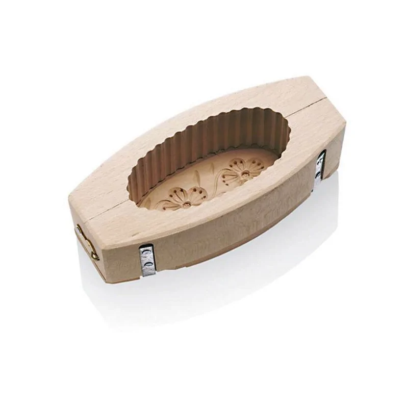 Wood Fluted Butter Mould Oval - 8 7/8 oz - 8 1/4" x 3 3/4" x 2 1/4"