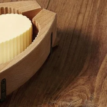 Wood Fluted Butter Mould Oval - 8 7/8 oz - 8 1/4" x 3 3/4" x 2 1/4"