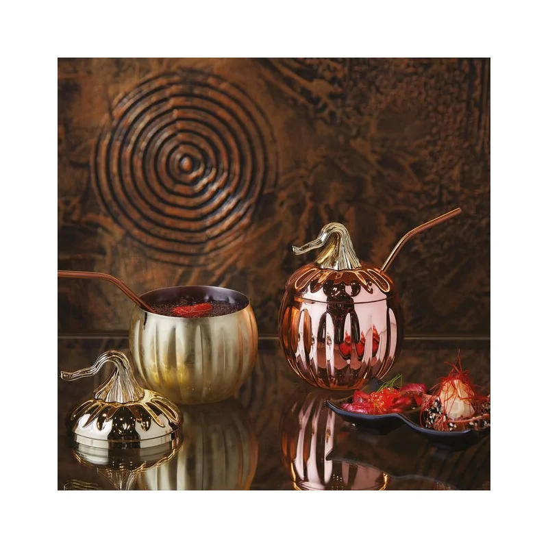 Pumpkin Mug Copper - 24 oz - D: 4” H: 5¾”