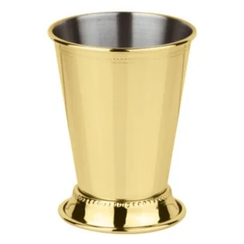 Mint Julep Cup with Base Gold - 12 4/5 oz - D: 3⅜” H: 4⅛”