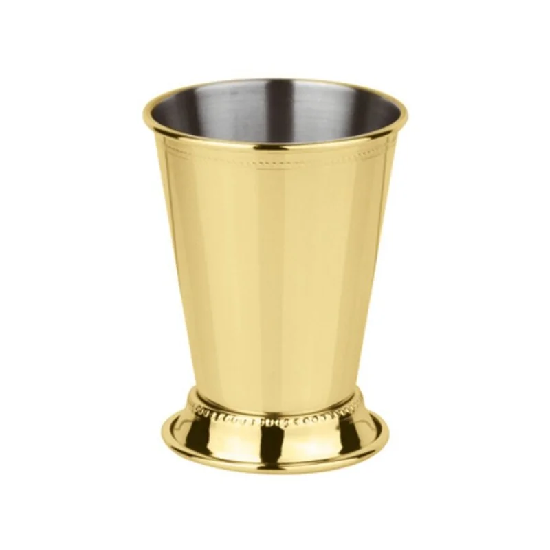 Mint Julep Cup with Base Gold - 12 4/5 oz - D: 3⅜” H: 4⅛”